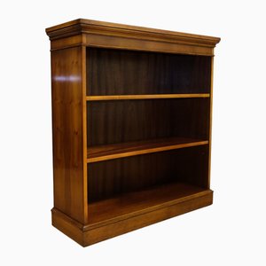 Bradley Burr Yew Wood Low Open Bookcase with Adjustable Shelves