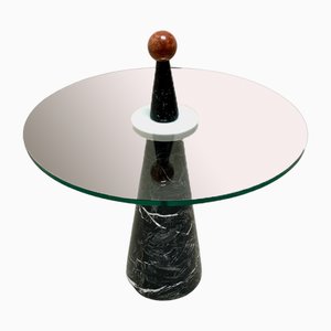 Tavolino da caffè in marmo a tre colori, Italia, anni '80