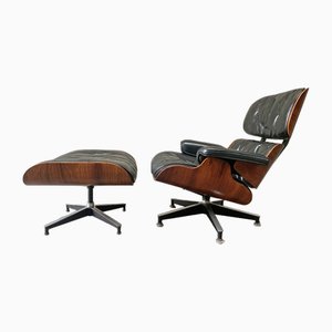 Lounge Chairs 670 & Ottoman 671 in Brazilian Rosewood by Ray & Charles Eames for Herman Miller, 1960s, Set of 2
