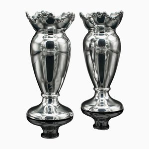 English Silver Duck Egg Cups, 1904, Set of 2