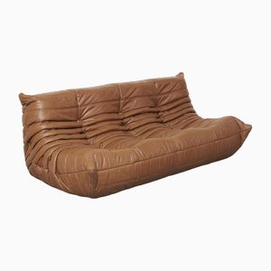 Togo 3-Seater Leather Sofa by Michel Ducaroy for Ligne Roset