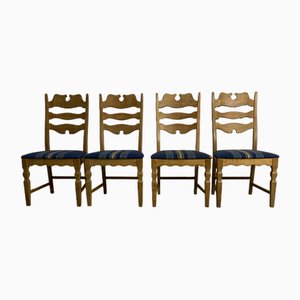 Razorblade Chairs in Oak by Henning Kjærnulf, Set of 4
