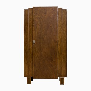 Britischer Art Deco Tallboy Wäscheschrank aus Wurzelholz, 1930er