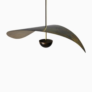 Large Handmade Bonnie Led Sculptural Pendant in Tarnished Bronze by Matt Holleman for Ovature Studios