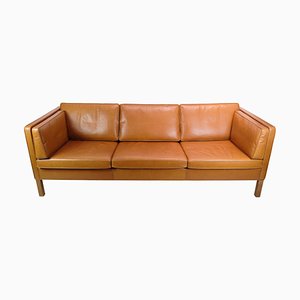 Model 2333 3-Seater Sofa in Cognac Leather by Børge Mogensen, 1960s