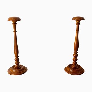 20th Century French Turned Beech Hat Holders, 1920s
