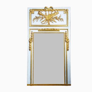 Painted Parcel Gilt Trumeau Wall Mirror, 1890s