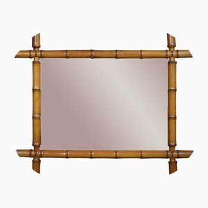 Espejo de pared de bambú, siglo XIX