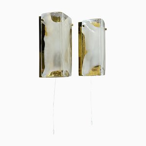 Hollywood Regency Murano Glass Wall Lights attributed to Kalmar Lights, 1960s, Set of 2
