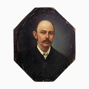 Artista belga, Ritratto di gentiluomo, Inizio XX secolo, Dipinto ad olio