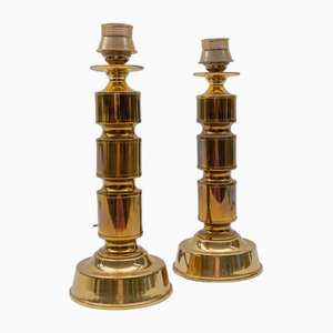 Mid-Century Modern Brass Table Lamp Bases, 1960s, Set of 2