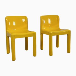 Gelbe Modell 4875 Stühle von Carlo Bartoli für Kartell, 1980er, 2er Set