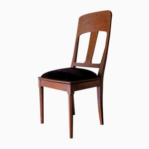 Art Nouveau Side Chair in Oak, 1900s