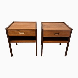 Tables de Chevet en Teck/Chêne, 1960s, Set de 2