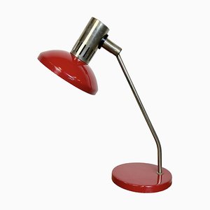 Lámpara de mesa de Alemania Oriental vintage en rojo de Aka Leuchten, años 70