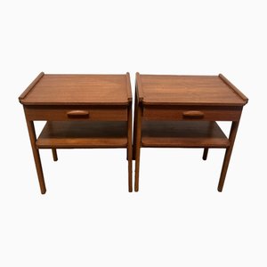 Swedish Bedside Tables in Teak/Oak, 1960s, Set of 2