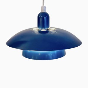 Vintage Scandinavian Blue Layer Pendant Lamp, 1980s