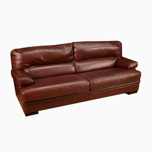Large Italian Leather Sofa, 1980s