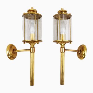 French Neoclassical Brass Wall Sconce, 1950, Set of 2
