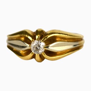 French Gold Ring with Diamond