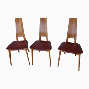 Vintage Stuhl aus Leder & Holz, 1960er