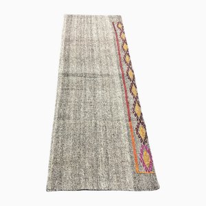 Tappeto Kilim Runner naturale, anni '60