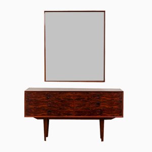 Large Mid-Century Danish Rosewood Mirror with a Console from Brouer Møbelfabrik, 1960s, Set of 2