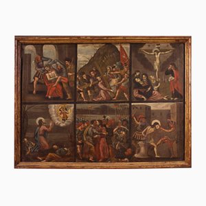 Artista de la escuela italiana, Episodios de la vida de Jesús, 1670, óleo sobre lienzo, enmarcado