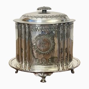 Antique Victorian Silver Plated Biscuit Barrel, 1880