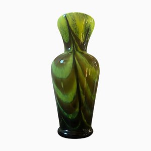 Vase Space Age en Opaline Vert, Marron et Noir attribué à Carlo Moretti, 1970s