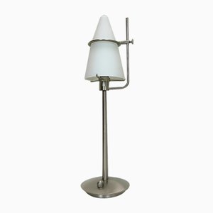 Lampe de Bureau en Acier Brossé et Verre de Holtkötter