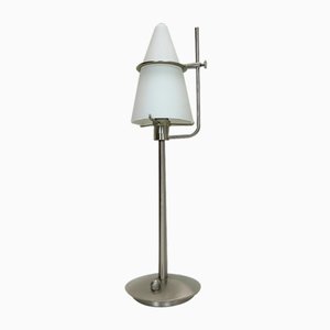 Table Lamp in Brushed Steel and Glass from Holtkötter