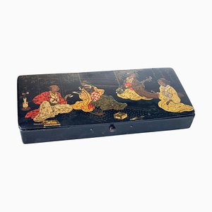 Meiji Japanese Lacquered Box and Ink Box, 1880s