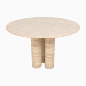 Table de Salle à Manger Modèle Il Colonnato en Travertin par Mario Bellini pour Cassina, 1970s