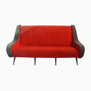 Rotes französisches Sofa, 1950er