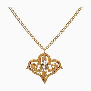 Belle Epoque Halskette aus 18 Karat Gelbgold mit Diamanten, 20. Jh.
