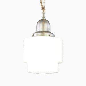 Zeiss Ikon Opaline Pendant Light by Peter Behrens, 1930s