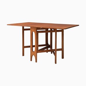 Sculptural Dining Table with Two Drop Leaves in Teak, Denmark, 1960s