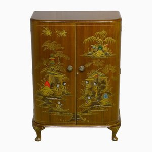 Art Deco Cocktail Bar Cabinet Chinoiserie from Harrods, 1930s