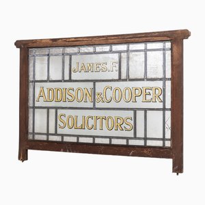 Glazed Solicitor's Office Sign, 1940s