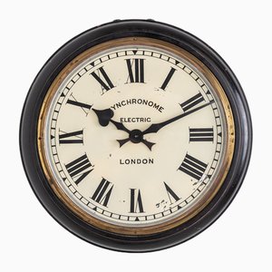 Ebonised Wooden Wall Clock from Synchronome, 1930s