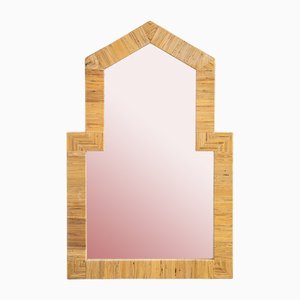 Wall Mirror in Bamboo and Rattan from Vivai del Sud, 1970s