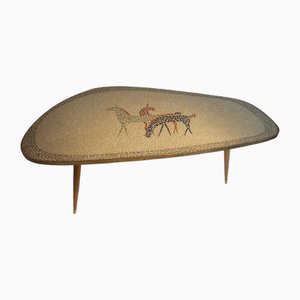 Mosaic Coffee Table with Horse Decor