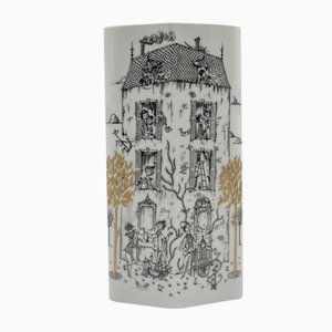 Haus der Verliebten Vase aus Weißem Porzellan von Raymond Penet für Rosenthal, Deutschland, 1960er