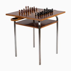 Mesa de ajedrez Bauhaus, años 30. Juego de 33
