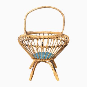Vintage Wicker Object Holder, Italy, 1960s