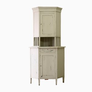 Scandinavian White Corner Cabinet, 1930s