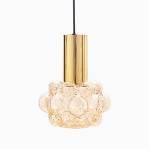 Mid-Century Modern Amber Bubble Glas Deckenlampe / Hängelampe von Helena Tynell für Limburg, Deutschland, 1960er