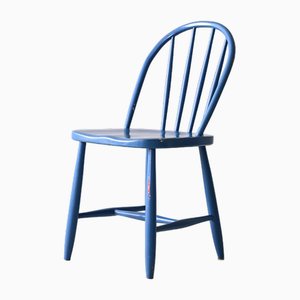 Scandinavian Blue Wood Chair, 1960s