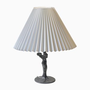 Art Deco French Table Lamp in Pewter, 1930s
